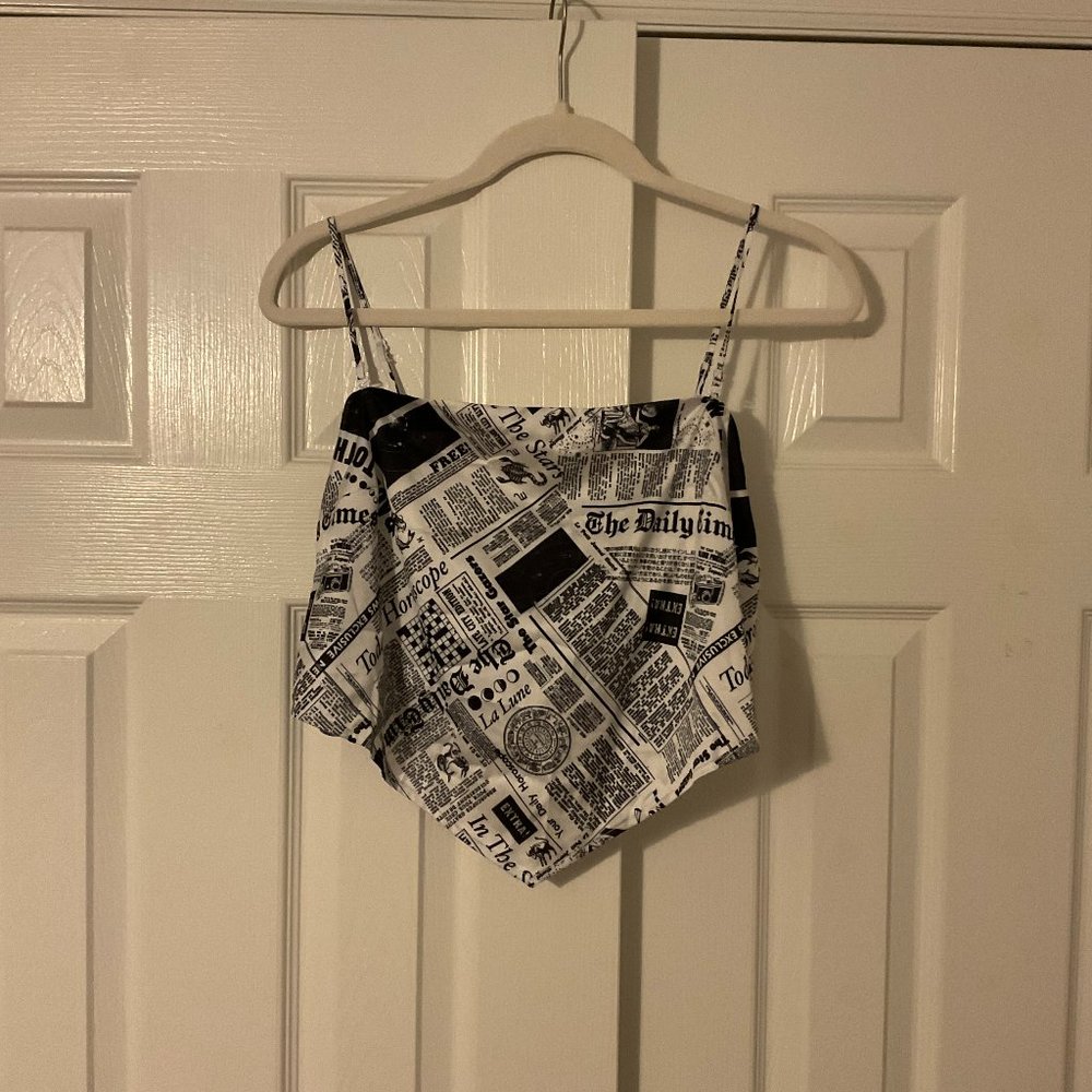 Garage Newspaper Bandana Top